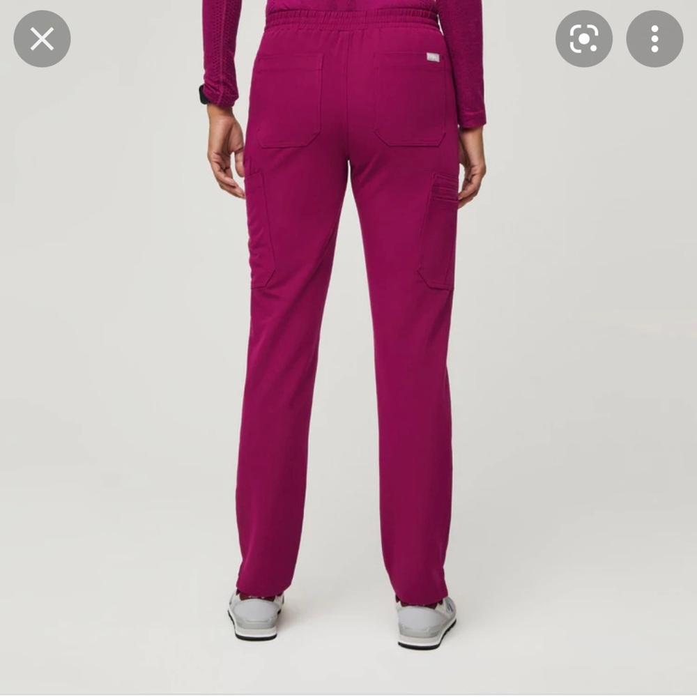 Figs Dark Magenta Yola Skinny Scrub Pant - Medium
